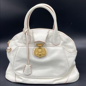 Talbots 1947 Elegant Ivory Leather Hand Bag